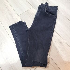 Rag & Bone Cotton Blend Distressed High Rise Ankle Skinny Jeans 28 Faded Black